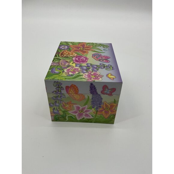 Flower & Butterfly Music Jewelry Box With Ballerina and Accessories - Picture 10 of 10